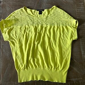 Chico's Vibrant Lime Eyelet Blouse